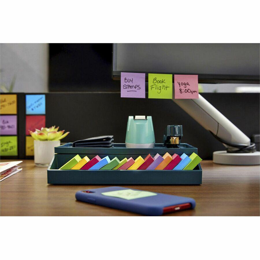 Post-it&reg; Super Sticky Notes - Playful Primaries Color Collection - 720 - 2" x 2" - Square - 90 Sheets per Pad - Unruled - Candy Apple Red, Sunnyside, Lucky Green, Blue Paradise - Paper - Self-adhe. Picture 6