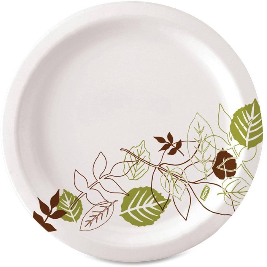Dixie Ultra&reg; Pathways Heavyweight Paper Plates by GP Pro - 125 / Pack - Serving - Microwave Safe - White - Paper Body - 4 / Carton. Picture 4