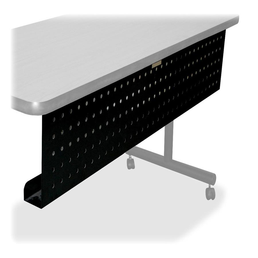 Lorell Rectangular Training Table Modesty Panel - 54" Width x 3" Depth x 10" Height - Steel - Black. Picture 4