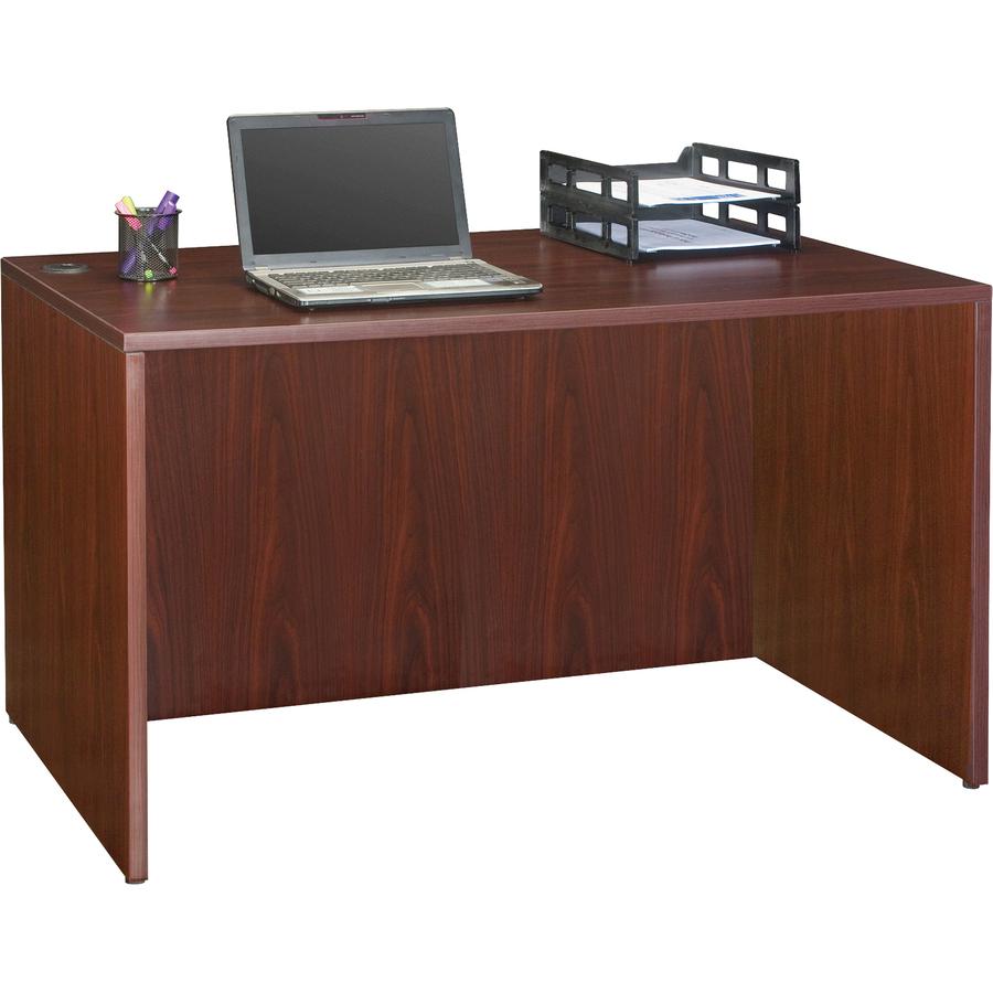 Lorell Essentials Desk - 47.3" x 23.6" x 29.5" - Finish: Laminate, Mahogany. Picture 5