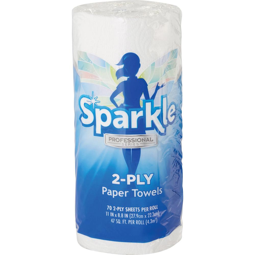 Sparkle Professional Series&reg; Paper Towel Rolls by GP Pro - 2 Ply - 8.80" x 11" - 70 Sheets/Roll - White - Paper - 30 / Carton. Picture 8