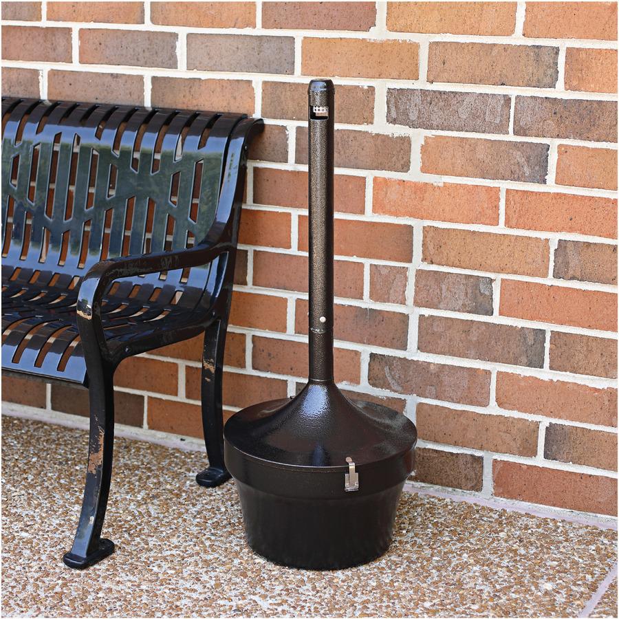 Genuine Joe 4.25 Gal Fire-safe Smoking Receptacle - 4.25 gal Capacity - Fire-Safe, Powder Coated, Weather Resistant, Handle, Sturdy, Durable, Long Lasting - 37" Height x 16" Width - Galvanized Steel -. Picture 3