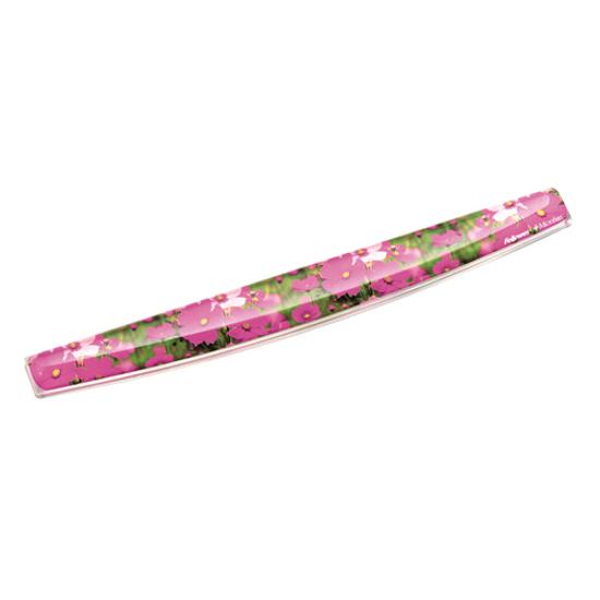 Fellowes Photo Gel Keyboard Wrist Rest with Microban&reg; - Pink Flowers - 0.75" x 18.56" x 2.31" Dimension - Multicolor - Rubber, Gel - Stain Resistant, Skid Proof - 1 Pack. Picture 3