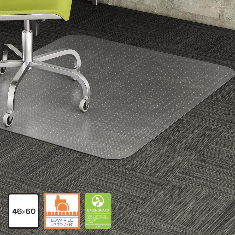 Lorell Low-pile Chairmat - Carpeted Floor - 60" Length x 46" Width x 0.112" Thickness - Rectangular - Vinyl - Clear - 1Each. Picture 12