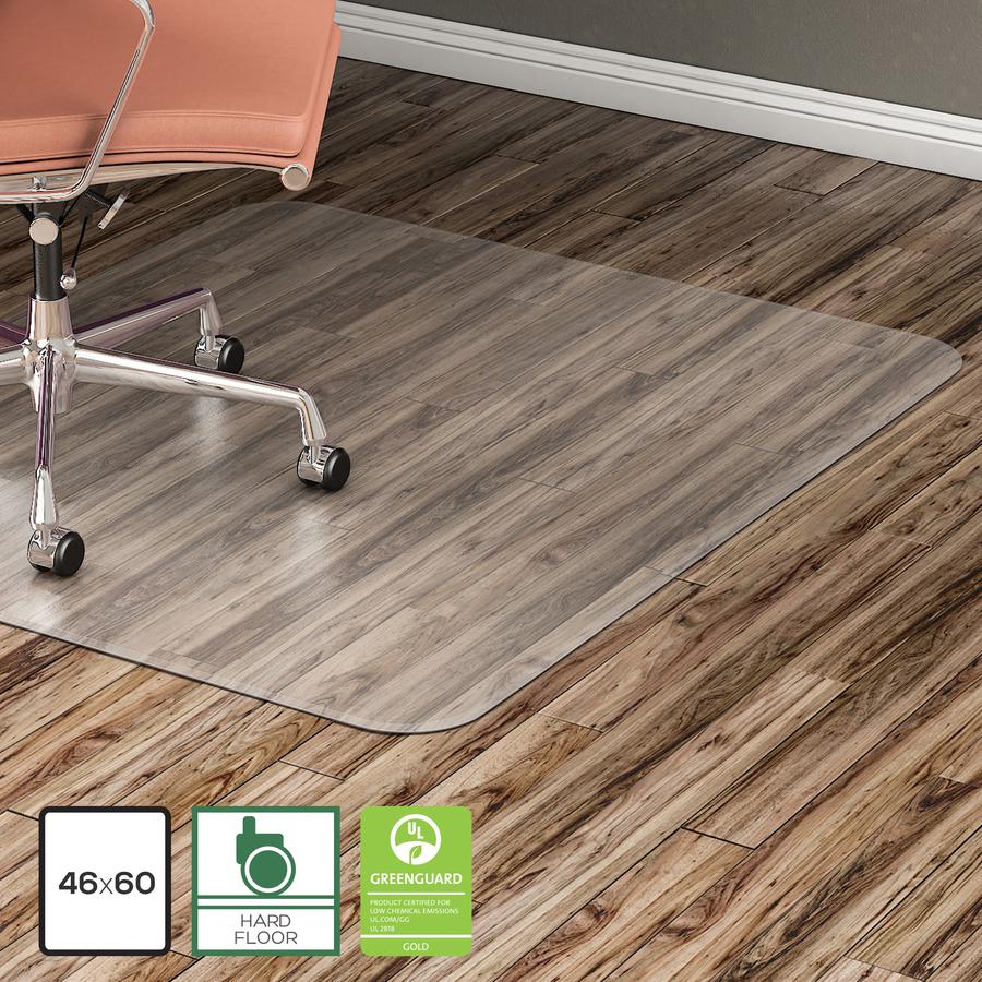Lorell Nonstudded Chairmat - Tile Floor, Vinyl Floor, Hardwood Floor - 60" Length x 46" Width x 0.060" Thickness - Rectangular - Vinyl - Clear - 1Each. Picture 11