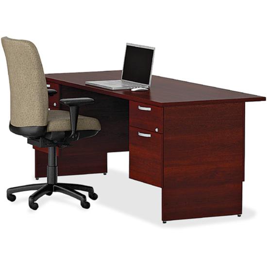 Lacasse Double Pedestal Desk - 2-Drawer - 72" x 30" x 29" x 1" - 2 x Box Drawer(s), File Drawer(s) - Double Pedestal - Smooth Edge - Material: Metal, Particleboard - Finish: Laminate, Natural Maple, S. Picture 6