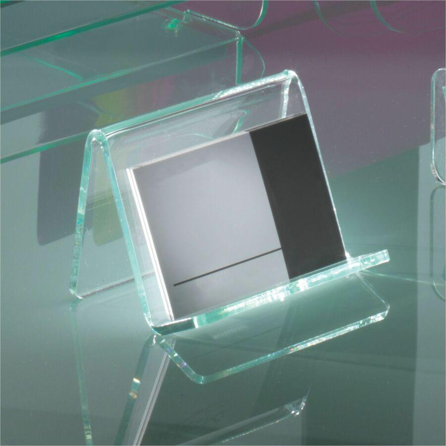 Lorell Business Card Holder - Acrylic - 1 Each - Green, Transparent. Picture 5