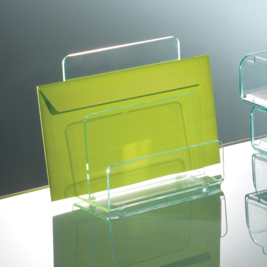 Lorell Acrylic Mini File Sorter - Desktop - Durable, Lightweight, Non-skid - Clear - Acrylic - 1 Each. Picture 7