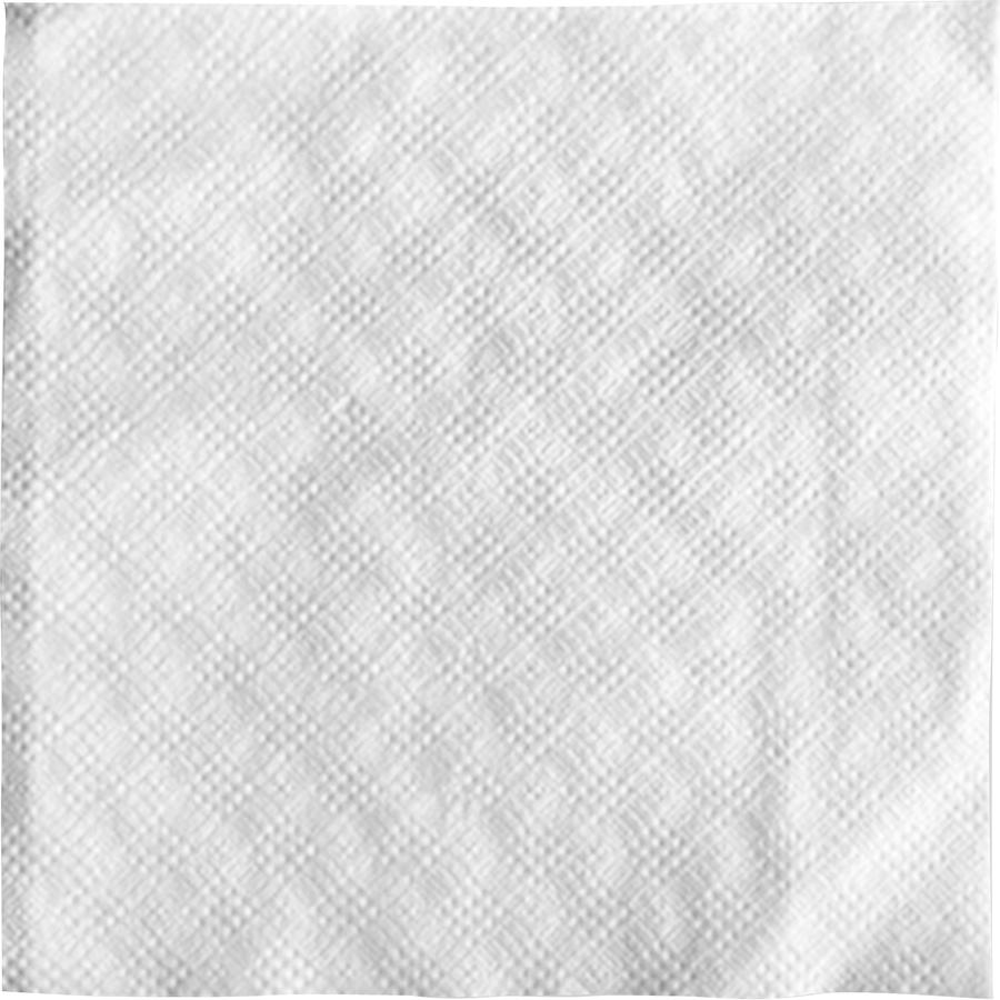 Genuine Joe Quad-fold Square Beverage Napkins - 1 Ply - 9.50" x 9.50" - White - Absorbent, Embossed, Quad-fold, Perforated - For Beverage - 500 Per Pack - 4000 / Carton. Picture 8