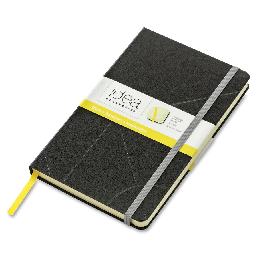 TOPS Idea Collective Wide-ruled Journal - 240 Sheets - Book Bound - 8 1/4" x 5" - 0.63" x 5"8.3" - Cream Paper - Black Cover - Durable Cover, Elastic Band, Acid-free - 1 Each. Picture 4