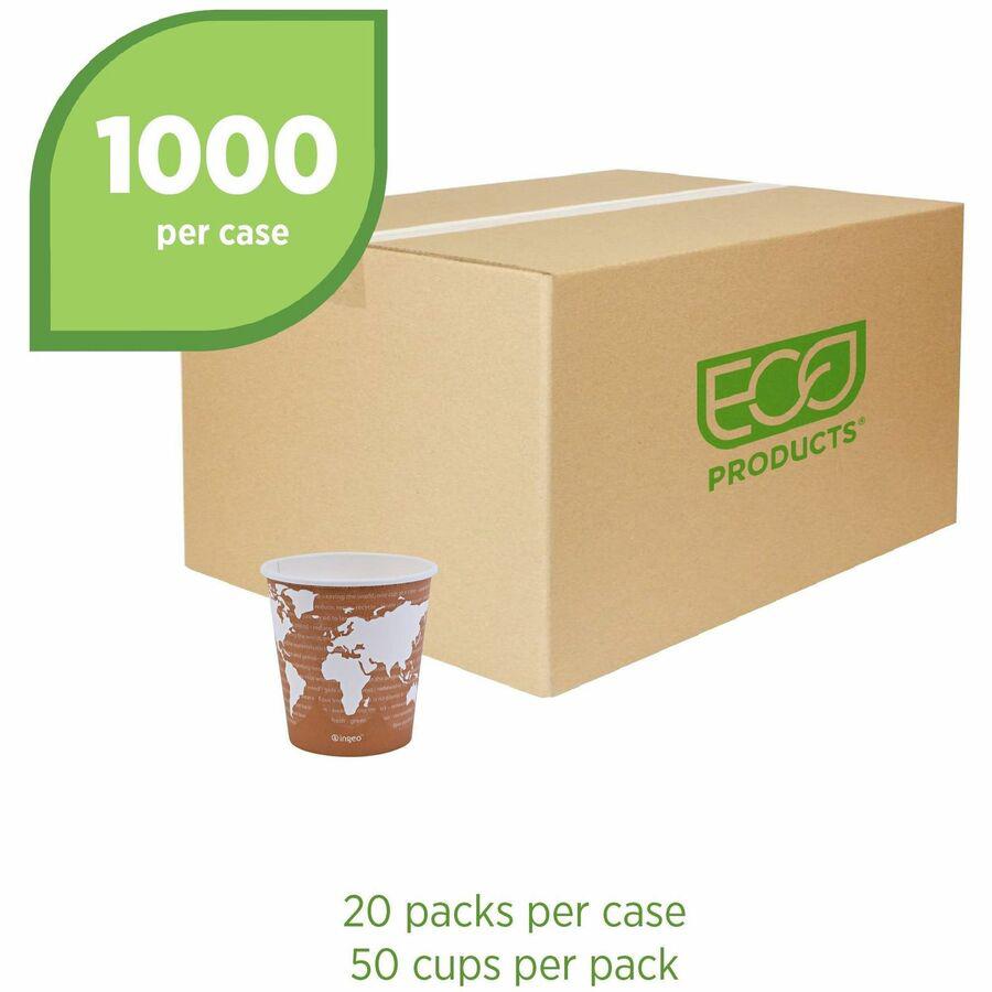 Eco-Products 10 oz World Art Hot Beverage Cups - 50 / Pack - 20 / Carton - Multi - Paper, Resin - Hot Drink. Picture 8