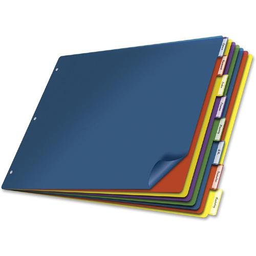 Cardinal 11x17 Poly Insertable Dividers - 8 Tab(s) - 8 Tab(s)/Set - 11" Divider Width x 17" Divider Length - Clear Poly Divider - Multicolor Tab(s) - Scratch Resistant - 1 Each. Picture 3