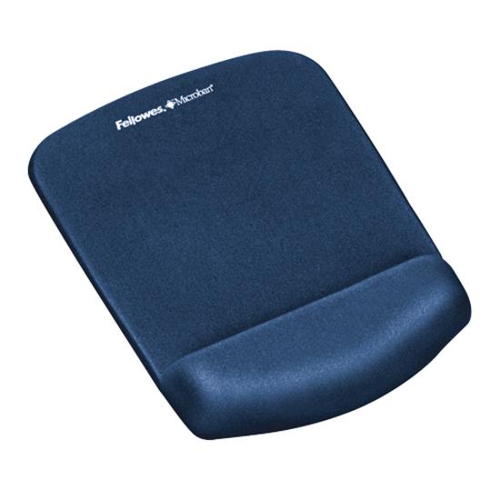 Fellowes PlushTouch&trade; Mouse Pad Wrist Rest with Microban&reg; - Blue - 1" x 7.25" x 9.38" Dimension - Blue - Polyurethane - Tear Resistant, Wear Resistant, Skid Proof - 1 Pack. Picture 3