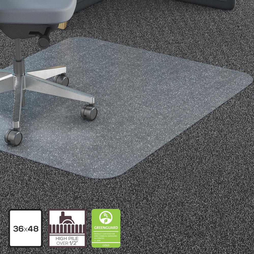 Lorell Big & Tall Chairmat - Carpeted Floor - 36" Width x 48" Depth - Rectangular - Polycarbonate - Clear - 1Each. Picture 4