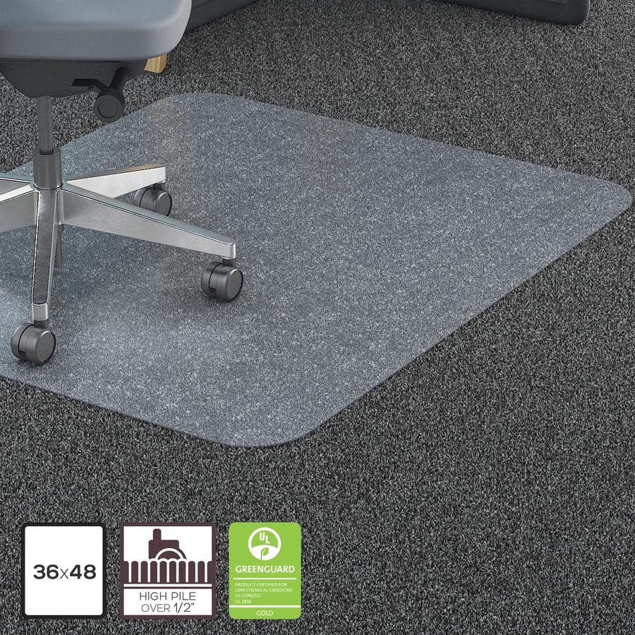 Lorell Big & Tall Chairmat - Carpeted Floor - 45" Width x 53" Depth - Rectangular - Polycarbonate - Clear - 1Each. Picture 9