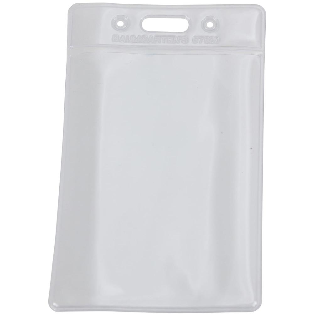 SICURIX Vinyl Punched ID Badge Holders - Vertical - Vertical - 3.5" x 2.5" x - Vinyl - 50 / Pack - Clear. Picture 6
