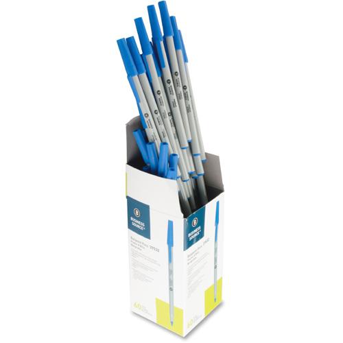 Business Source Bulk Pack Ballpoint Stick Pens - Medium Pen Point - Blue - Tungsten Carbide Tip - 60 / Box. Picture 6