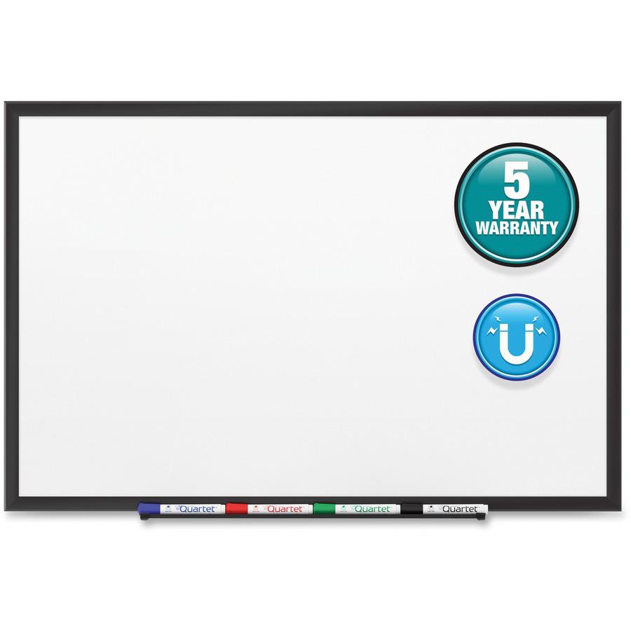 Quartet Classic Magnetic Whiteboard - 48" (4 ft) Width x 36" (3 ft) Height - White Painted Steel Surface - Black Aluminum Frame - Horizontal/Vertical - Magnetic - 1 Each. Picture 4