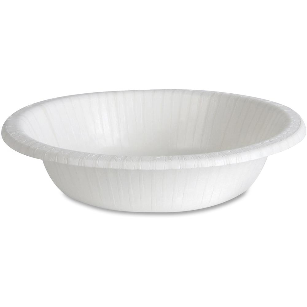 Dixie Basic&reg; 12 oz Lightweight Disposable Paper Bowls by GP Pro - Microwave Safe - White - Paper Body - 125 / Pack. Picture 2