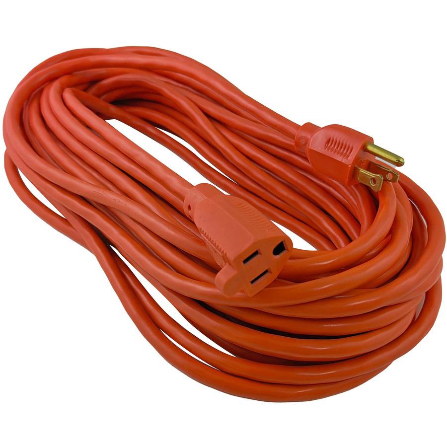 Compucessory Heavy-duty Indoor/Outdoor Extension Cord - 16 Gauge - 125 V AC / 13 A - Orange - 50 ft Cord Length - 1. Picture 4