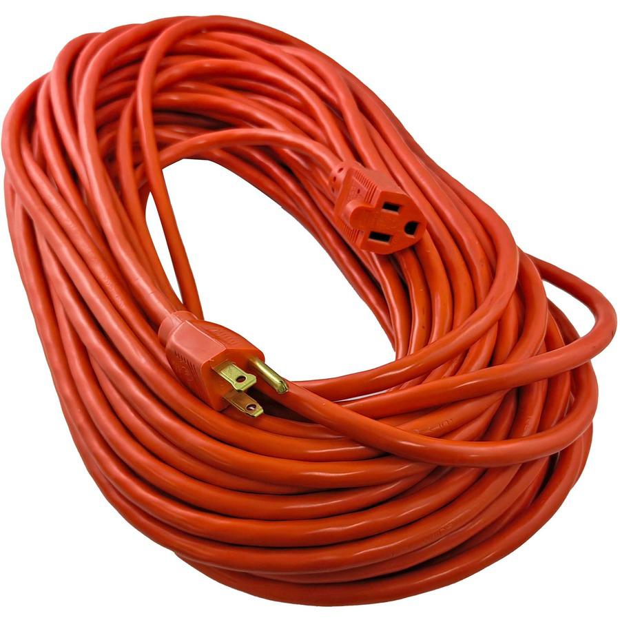 Compucessory Heavy-duty Indoor/Outdoor Extension Cord - 16 Gauge - 125 V AC / 13 A - Orange - 100 ft Cord Length - 1. Picture 4