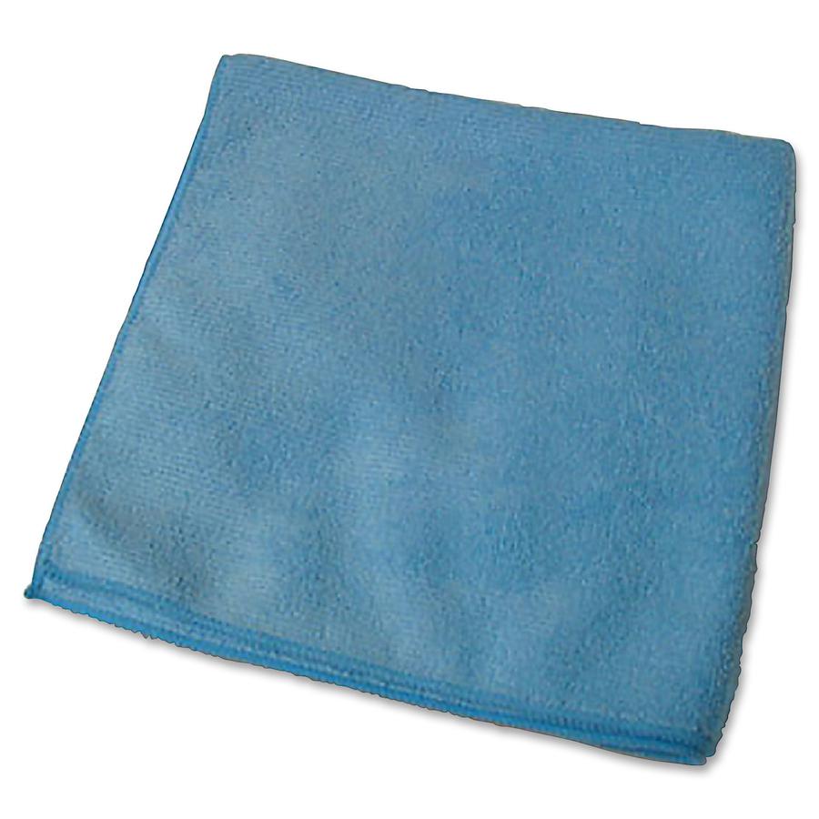 Genuine Joe General Purpose Microfiber Cloth - Cloth - 16" Width x 16" Length - 12 / Bag - Blue. Picture 6