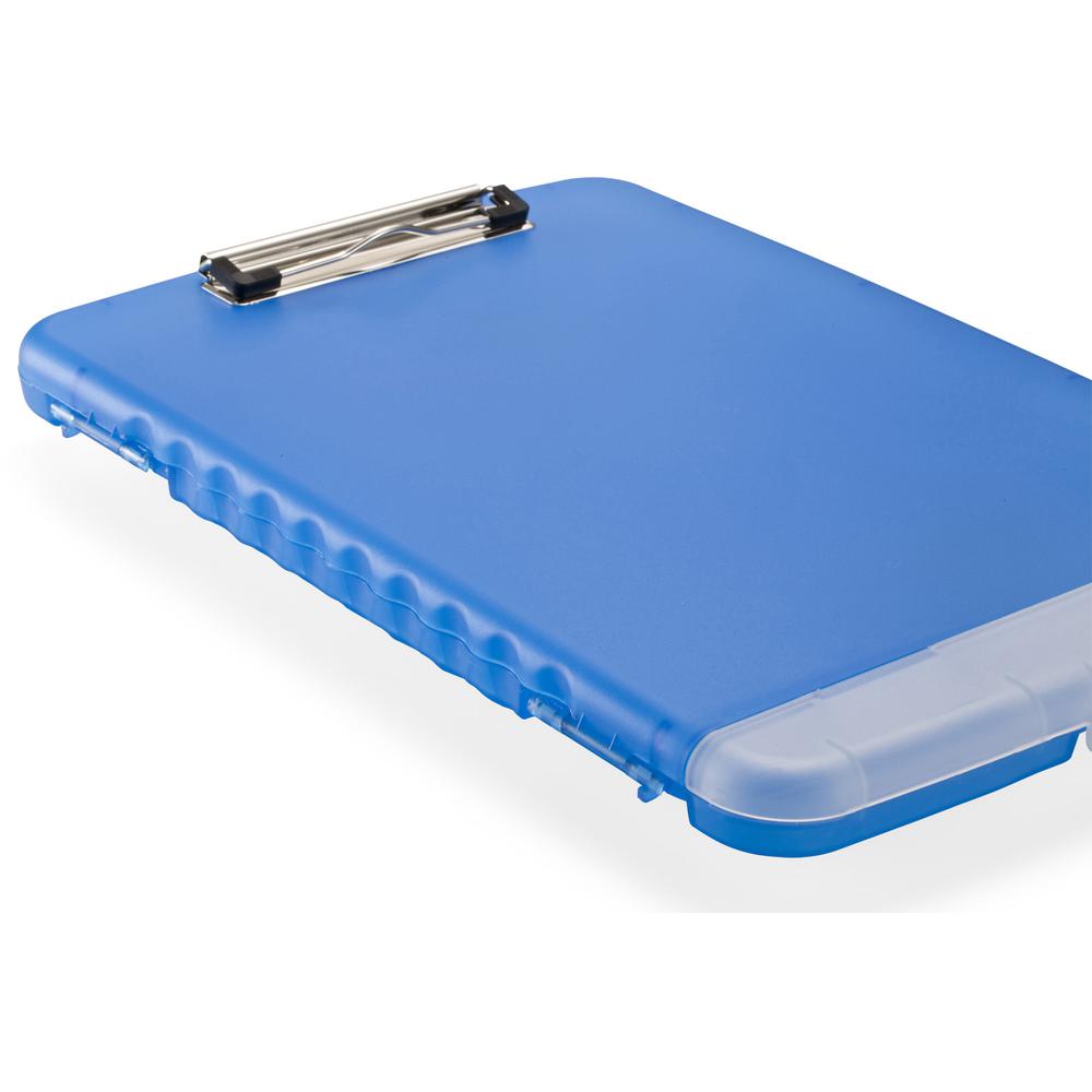 Officemate Slim Clipboard Storage Box - 1" Clip Capacity - 8 1/2" x 11" - Blue - 1 Each. Picture 9