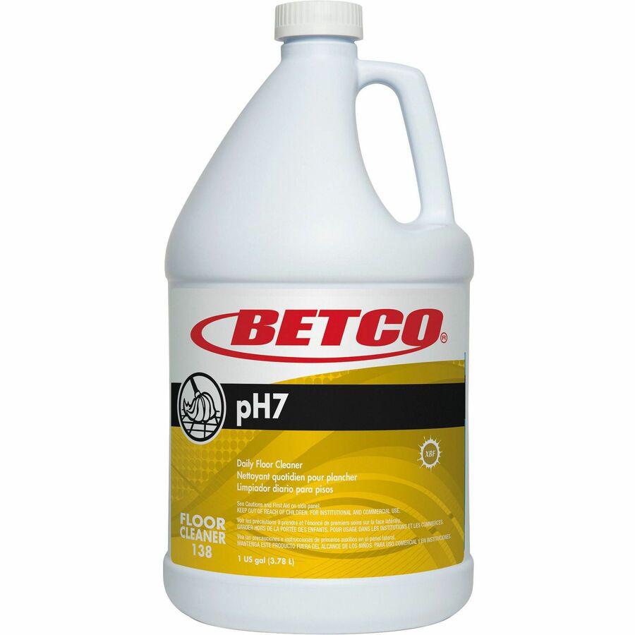 Betco PH7 Ultra Neutral Daily Floor Cleaner Concentrate - For Floor, Tabletop - 128 fl oz (4 quart) - Lemon ScentBottle - 4 / Carton - Yellow. Picture 2