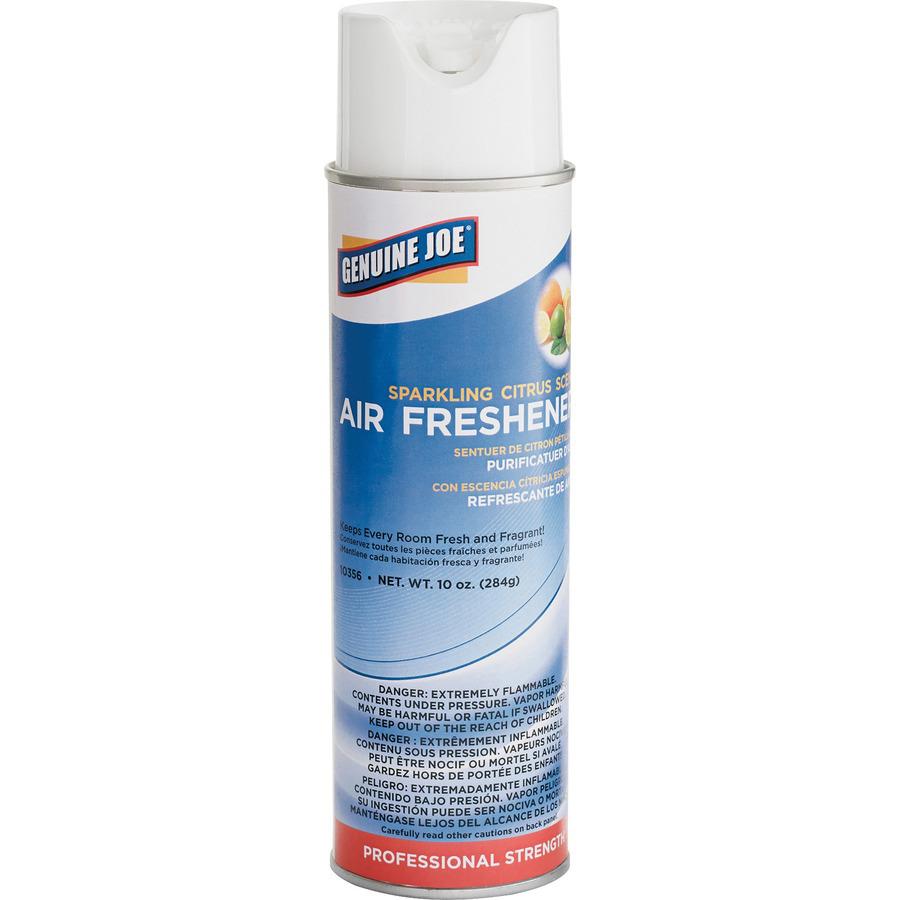Genuine Joe Sparkling Citrus Air Freshener - Spray - 10 oz - Sparkling Citrus - 12 / Carton. Picture 2