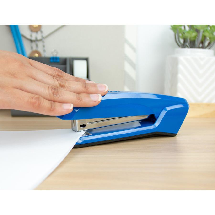 Bostitch Ascend Stapler - 20 Sheets Capacity - 210 Staple Capacity - Full Strip - 1/4" Staple Size - 1 Each - Blue. Picture 9
