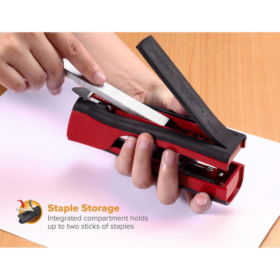 Bostitch Dynamo Stapler - 20 of 20lb Paper Sheets Capacity - 210 Staple Capacity - Full Strip - 1/4" Staple Size - 1 Each - Red. Picture 5