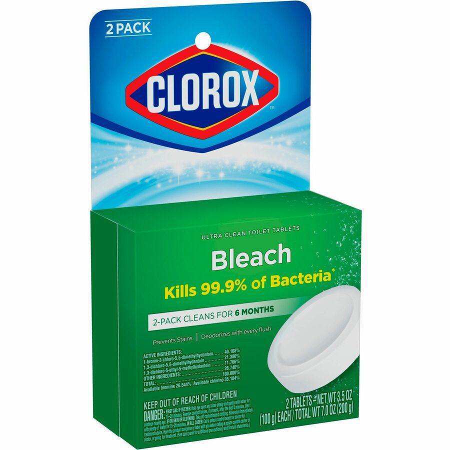 Clorox Ultra Clean Toilet Tablets Bleach - For Toilet Bowl - 3.50 oz (0.22 lb) - 2 / Pack - 1 Each - Deodorize - White. Picture 17