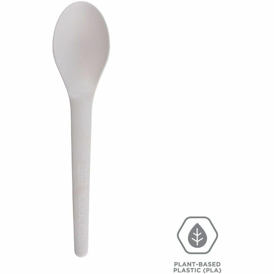 Eco-Products 6" Plantware High-heat Spoons - 1 Piece(s) - 20/Carton - Spoon - 1 x Spoon - Disposable - Pearl White. Picture 11