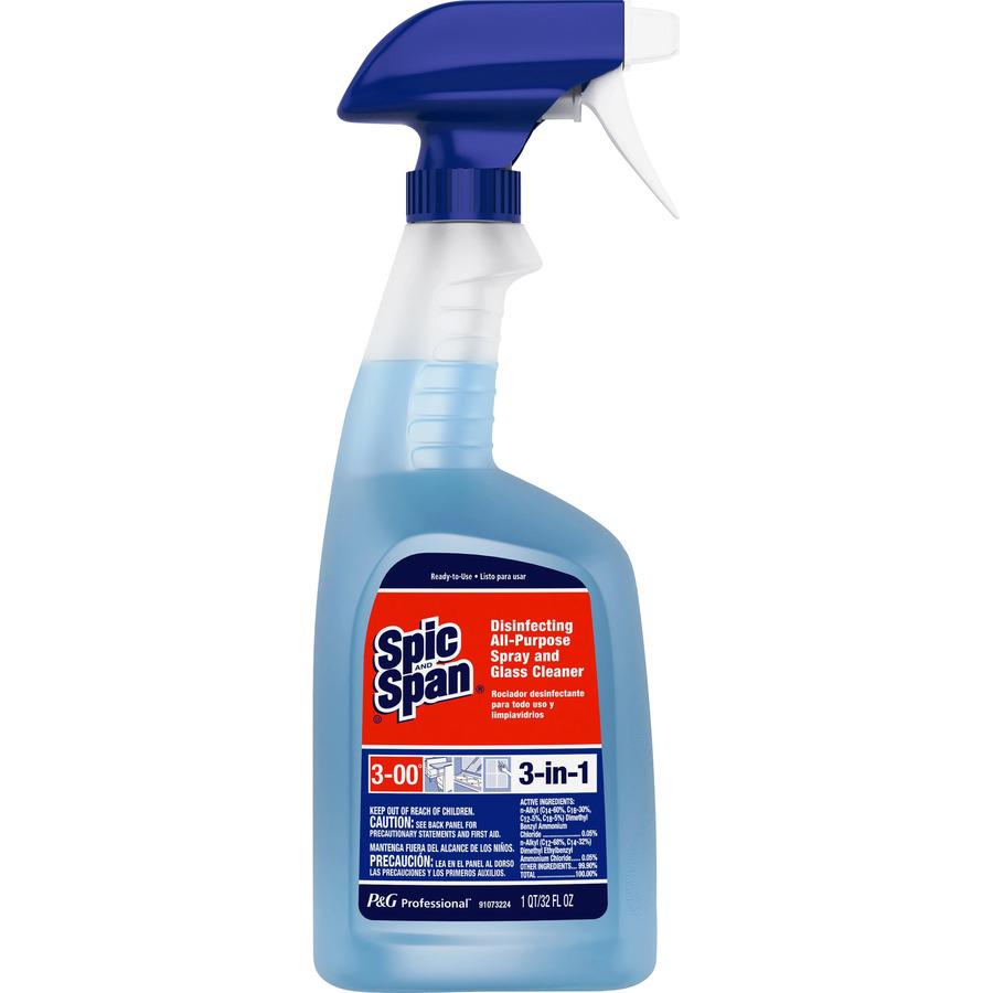 Spic and Span Disinfecting All Purpose Spray - For Multipurpose - 32 fl oz (1 quart) - Fresh Scent - 1 Bottle - Heavy Duty, Disinfectant, Anti-bacterial - Light Blue. Picture 4