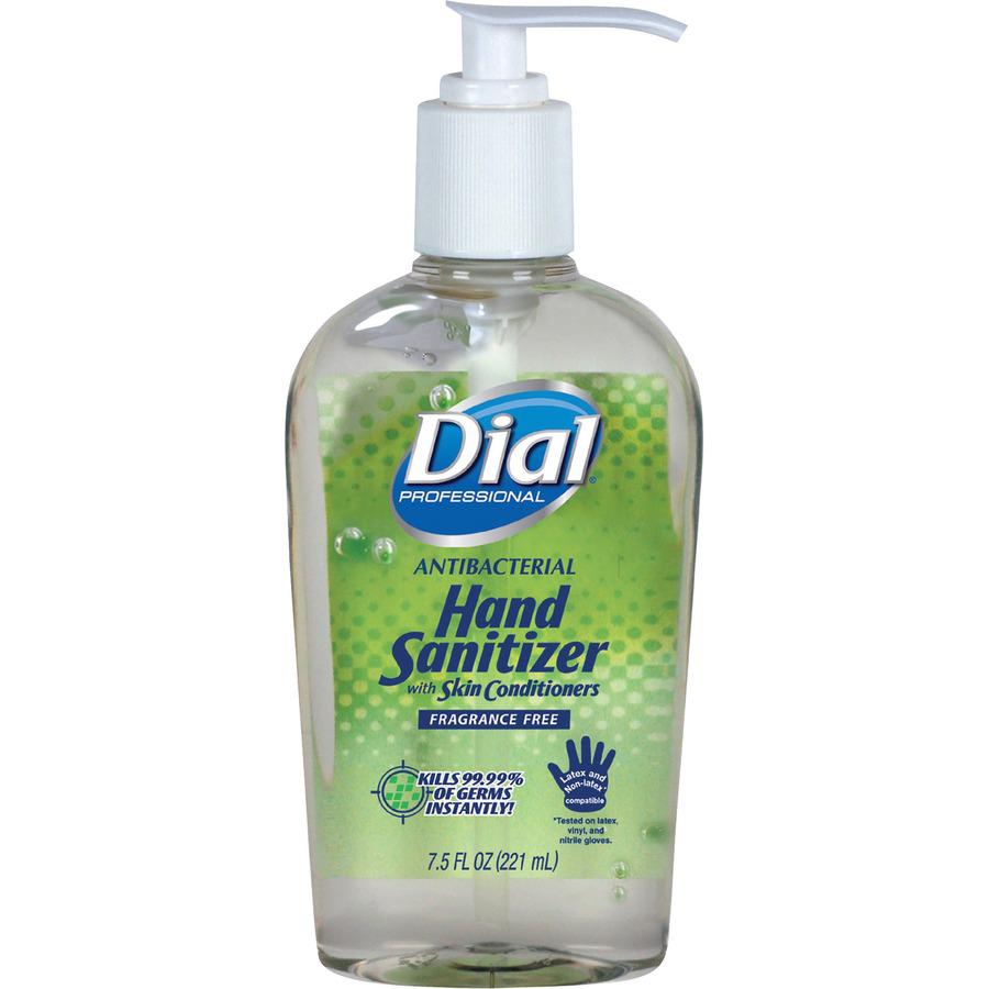 Dial Hand Sanitizer - 7.5 fl oz (221.8 mL) - Pump Bottle Dispenser - Kill Germs, Bacteria Remover, Mold Remover, Yeast Remover - Hand - Moisturizing - Clear - Fragrance-free, Dye-free - 12 / Carton. Picture 2