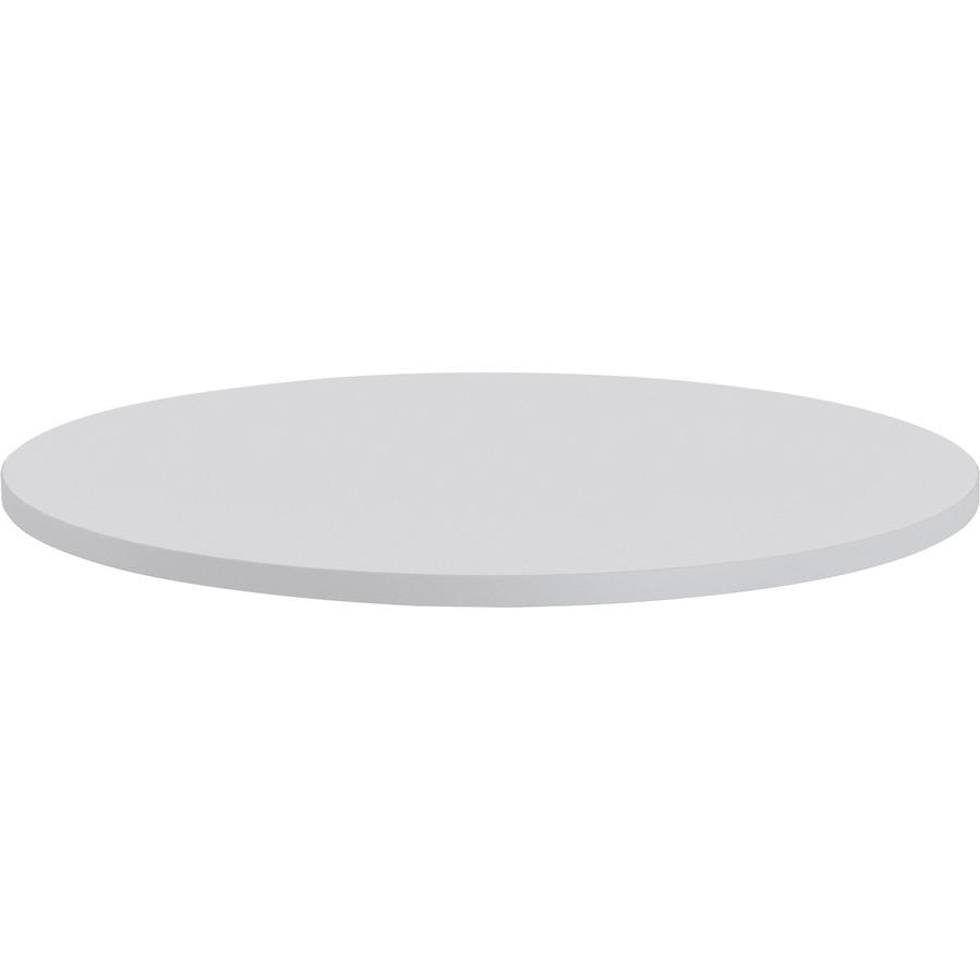 Lorell Hospitality Collection Tabletop - Round Top - 1" Table Top Thickness x 36" Table Top DiameterAssembly Required - High Pressure Laminate (HPL), Light Gray - Particleboard, Polyvinyl Chloride (PV. Picture 4