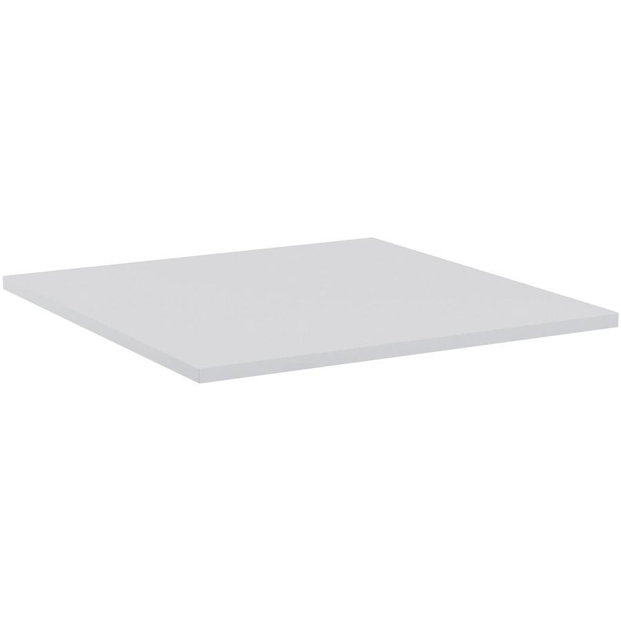 Lorell Hospitality Collection Tabletop - Square Top - 36" Table Top Length x 36" Table Top Width x 1" Table Top Thickness - Assembly Required - High Pressure Laminate (HPL), Light Gray - Particleboard. Picture 4