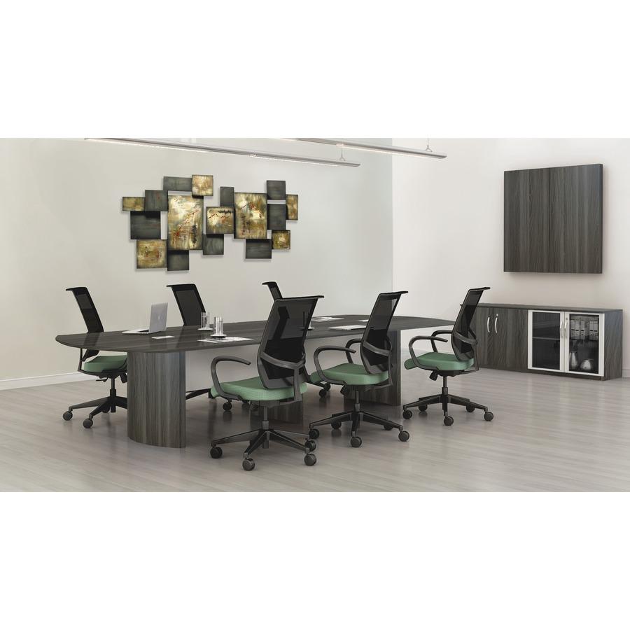 Mayline Gray Laminate Medina Conference Tabletop - 72" x 48" x 1" - Beveled Edge - Material: Polyvinyl Chloride (PVC) Edge - Finish: Gray Steel Laminate, Silver. Picture 6