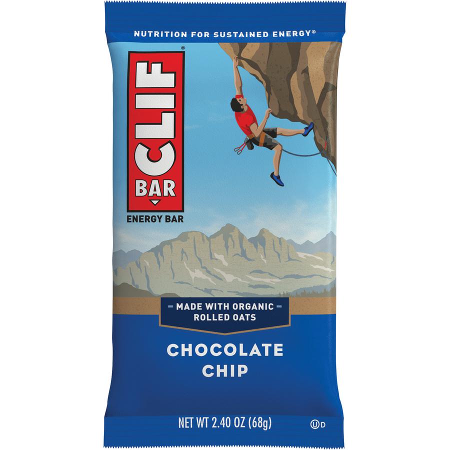 Clif Bar Chocolate Chip Energy Bar - Individually Wrapped - Chocolate Chip - 2.40 oz - 12 / Box. Picture 2
