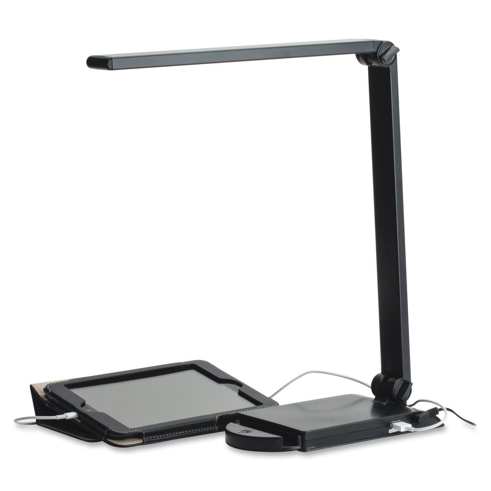 Lorell 8-watt SMD LED Task Light - 8 W LED Bulb - USB Charging, Dimmable - Aluminum, Plastic - Desk Mountable - Black - for Desk, Table, Indoor. Picture 4