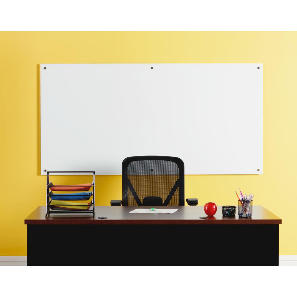 Lorell Magnetic Dry-Erase Glass Board - 72" (6 ft) Width x 36" (3 ft) Height - White Glass Surface - Rectangle - Magnetic - Stain Resistant, Ghost Resistant, Smooth Writing - 1 Each. Picture 3