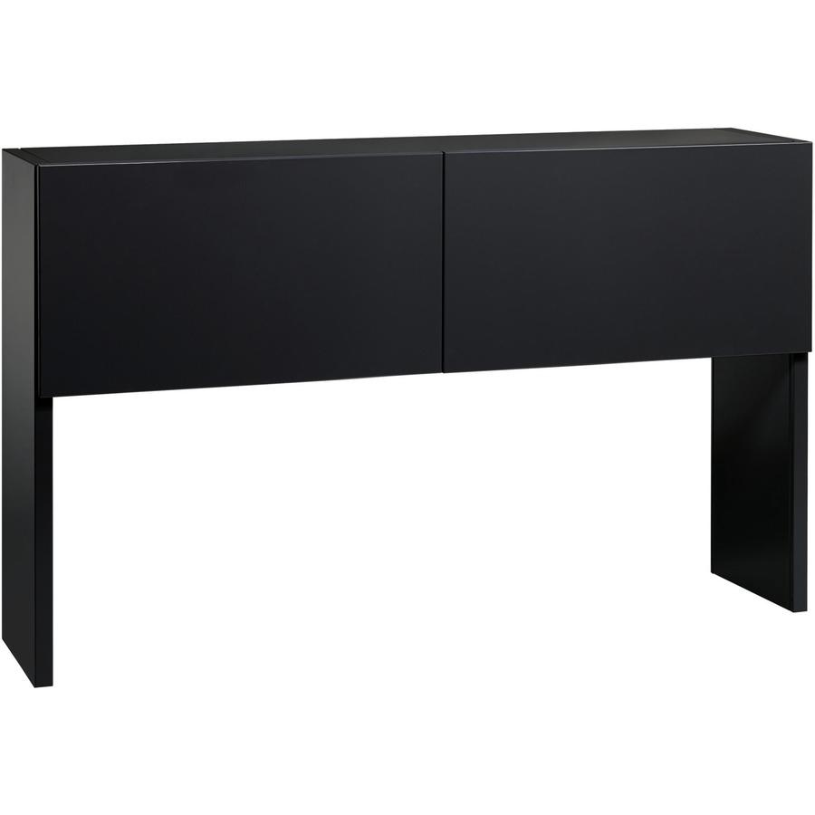Lorell Fortress Modular Series Stack-on Hutch - 60" - Material: Steel - Finish: Black - Grommet, Cord Management. Picture 4