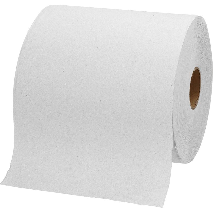 Genuine Joe Hardwound Roll Paper Towels - 7.88" x 1000 ft - 2" Core - White - 6 / Carton. Picture 2