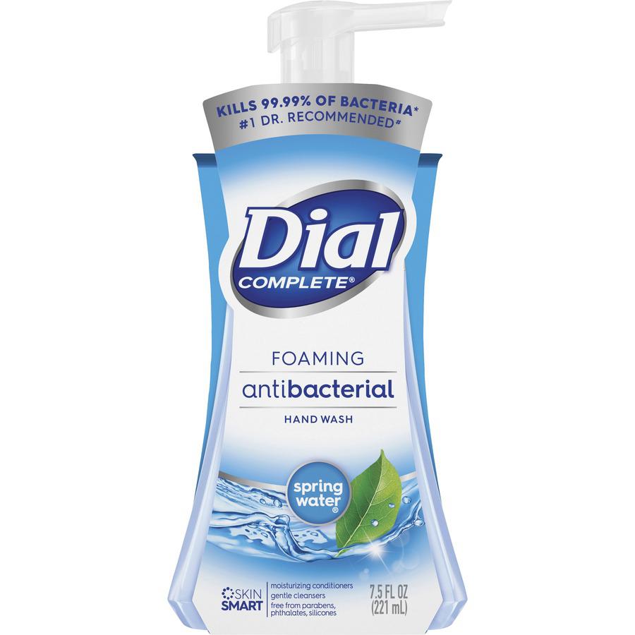 Dial Complete Spring Water Foaming Soap - Spring Water ScentFor - 7.5 fl oz (221.8 mL) - Pump Bottle Dispenser - Kill Germs - Hand - Blue - 8 / Carton. Picture 2