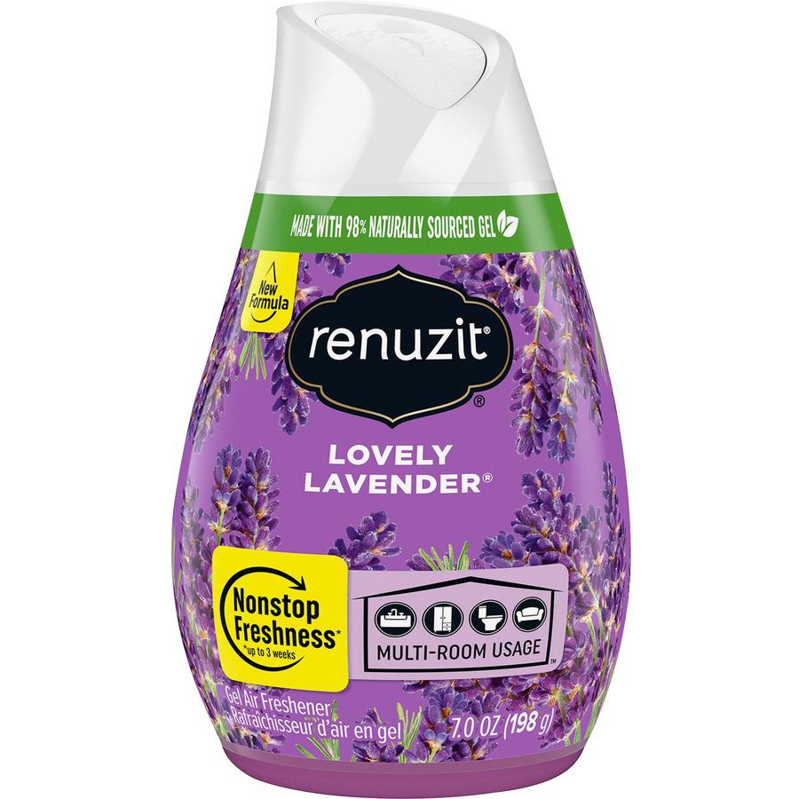 Renuzit Gel Air Freshener - 7 fl oz (0.2 quart) - Lovely Lavender - 12 / Carton. Picture 2