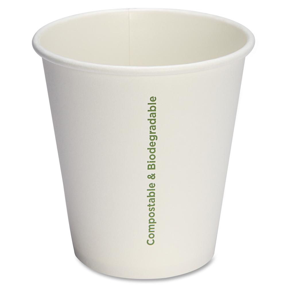 Genuine Joe 10 oz Eco-friendly Paper Cups - 50 / Pack - 20 / Carton - White - Paper - Coffee, Tea, Hot Chocolate. Picture 9