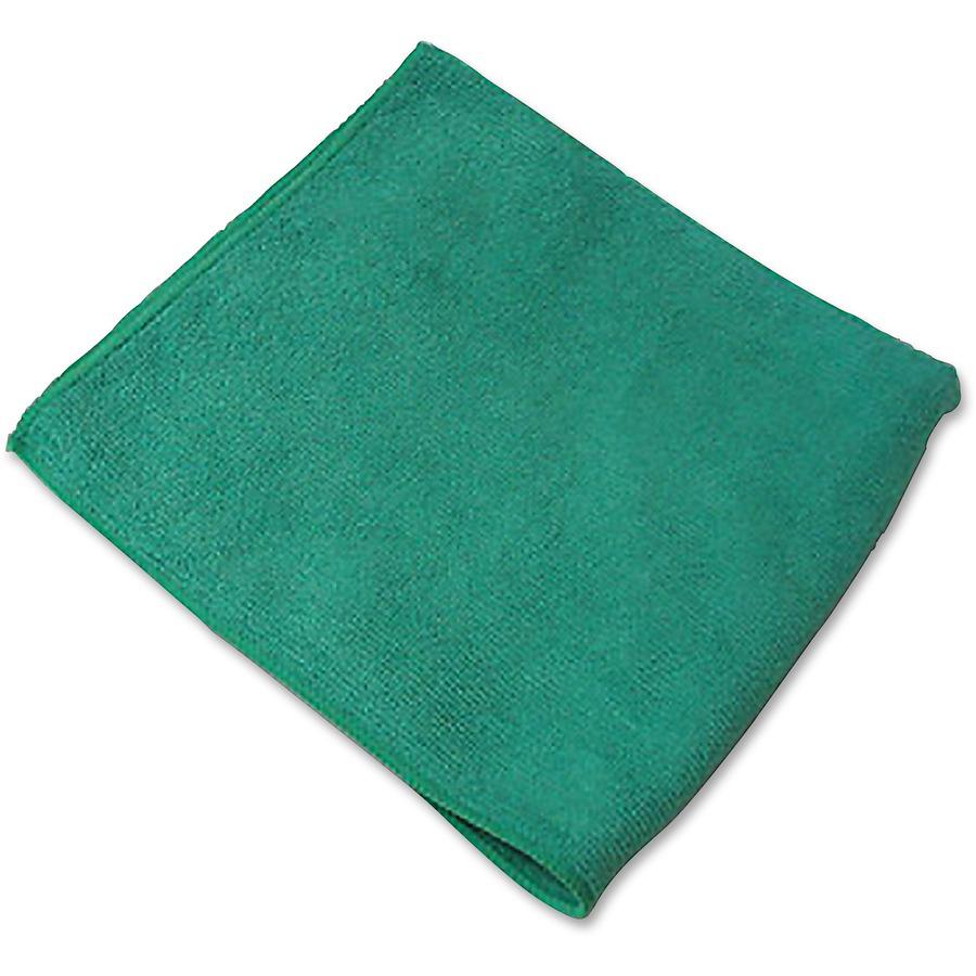 Genuine Joe General Purpose Microfiber Cloth - For General Purpose - 16" Length x 16" Width - 12.0 / Bag - 15 / Carton - Green. Picture 4