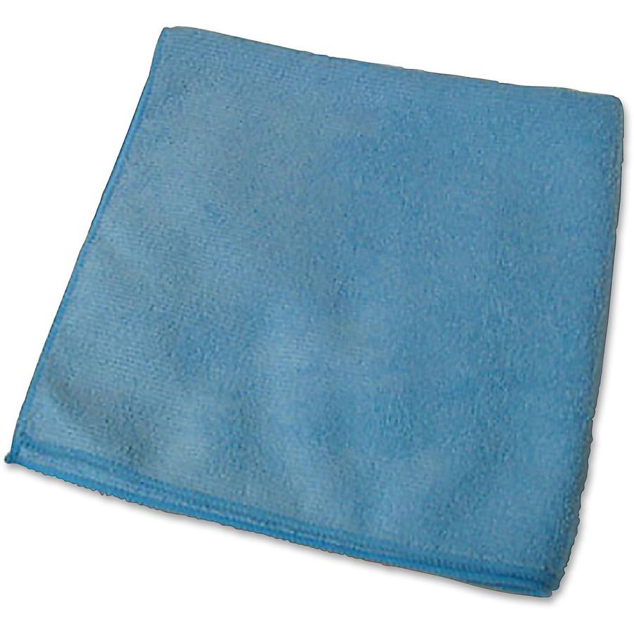 Genuine Joe General Purpose Microfiber Cloth - For General Purpose - 16" Length x 16" Width - 12.0 / Bag - 15 / Carton - Blue. Picture 4