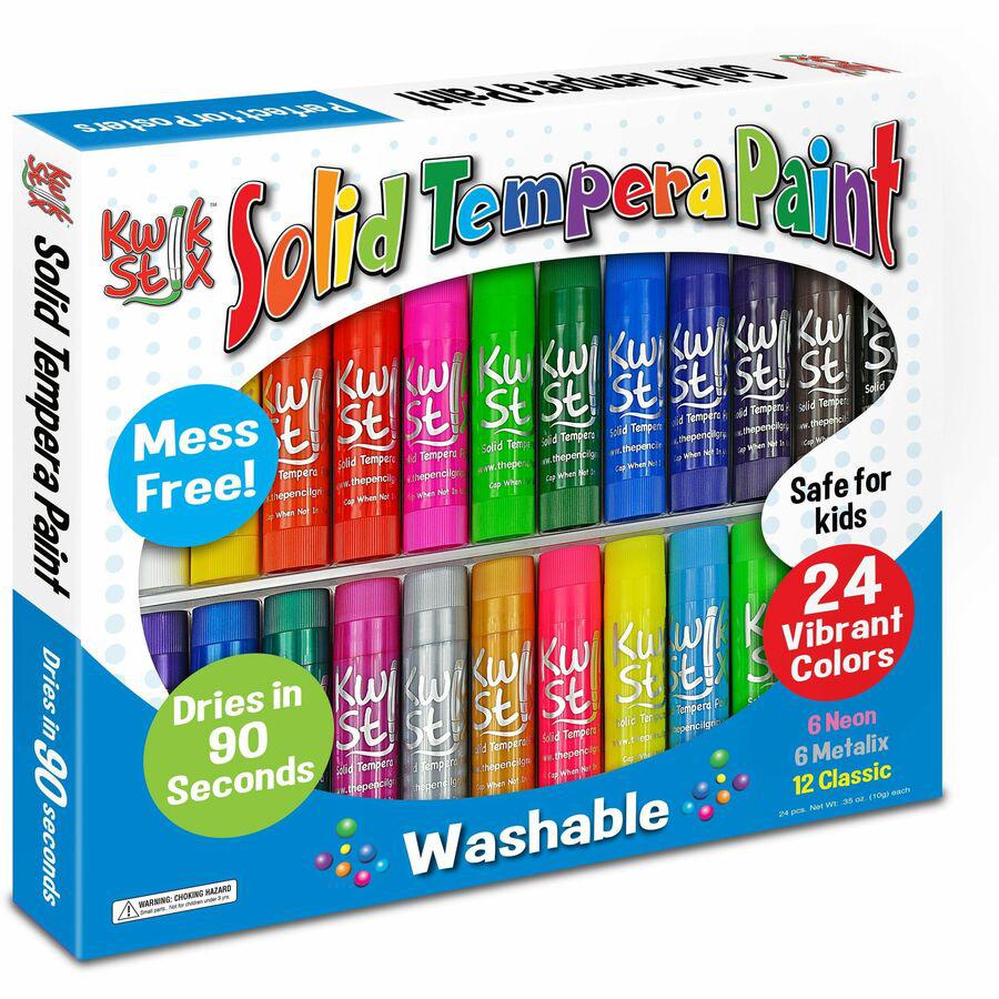 The Pencil Grip Tempera Paint 24-color Mess Free Set - 24 / Set - Assorted, Neon, Metallic. Picture 8