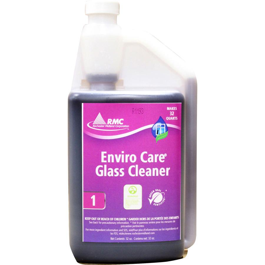 RMC Enviro Care Glass Cleaner - Concentrate - 32 fl oz (1 quart) - 6 / Carton - Bio-based, Streak-free, Ammonia-free, Alcohol-free - Purple. Picture 2